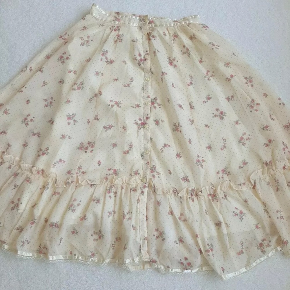 Vintage gunne sax floral skirt button up size11